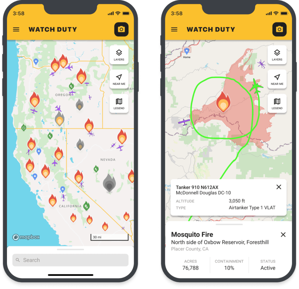 Watch Duty Wildfire Maps